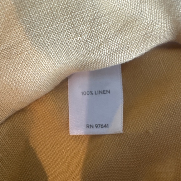 J.Jill LOVE LINEN 100% Linen Cropped Pants in Golden Sun Large Petite Yellow - Picture 10 of 11